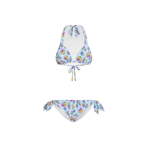 Dolce & Gabbana Small floral-print sliding triangle bikini
