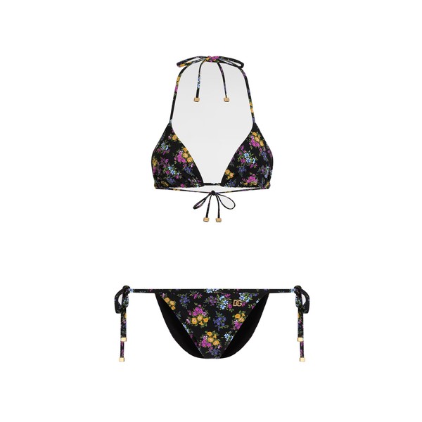 Dolce & Gabbana Small floral-print triangle bikini