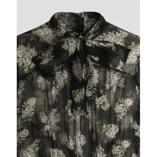 Dolce & Gabbana Small flower bouquet-print chiffon jumpsuit, view 3