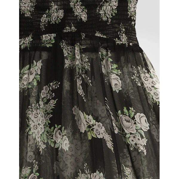 Dolce & Gabbana Small flower bouquet-print chiffon jumpsuit, view 4