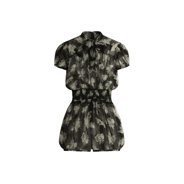 Dolce & Gabbana Small flower bouquet-print chiffon jumpsuit