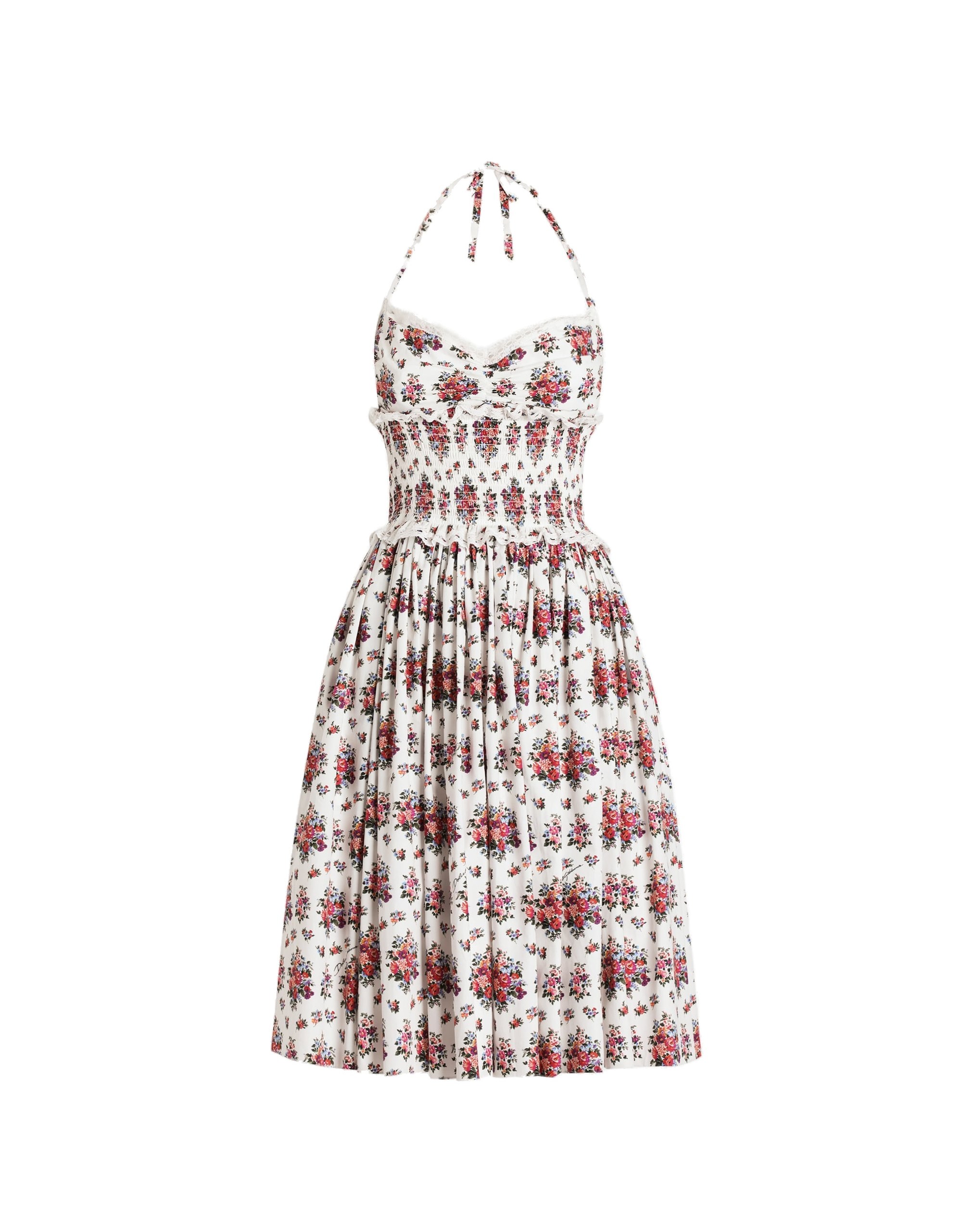 Dolce & Gabbana Small flower bouquet-print poplin dress