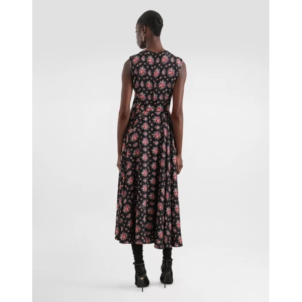 Dolce & Gabbana Small flower bouquets-print charmeuse dress, view 3