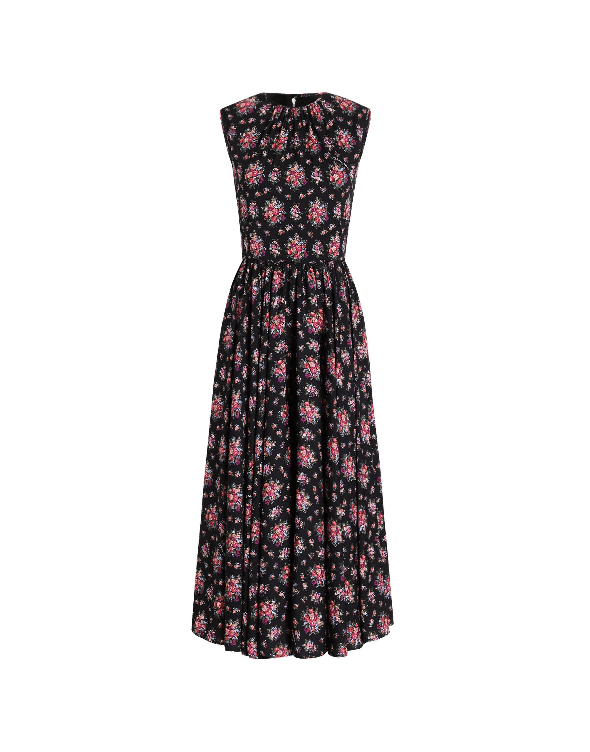 Dolce & Gabbana Small flower bouquets-print charmeuse dress