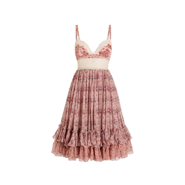 Dolce & Gabbana Small flower bouquets-print chiffon dress