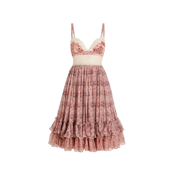 Dolce & Gabbana Small flower bouquets-print chiffon dress