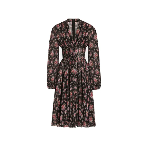 Dolce & Gabbana Small flower bouquets-print chiffon dress