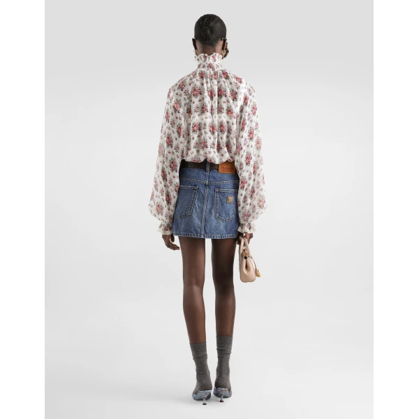 Dolce & Gabbana Small flower bouquets-print chiffon top, view 3