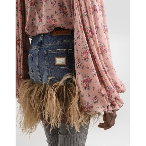 Dolce & Gabbana Small flower bouquets-print chiffon top, view 5