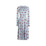 Dolce & Gabbana Small flower bouquets-print long charmeuse dress