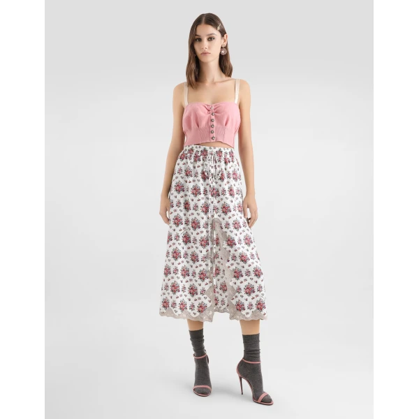 Dolce & Gabbana Small flower bouquets-print midi skirt, view 2