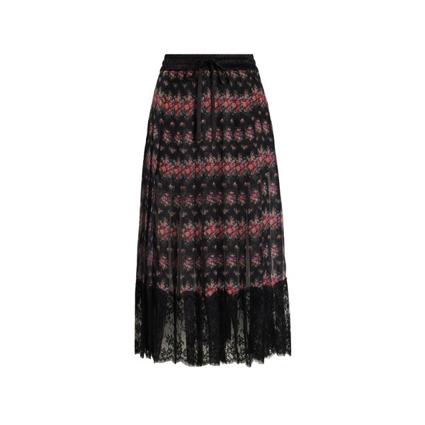 Dolce & Gabbana Small flower bouquets-print pleated chiffon skirt