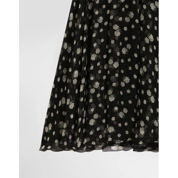 Dolce & Gabbana Small rose and polka dot-print chiffon dress, view 3