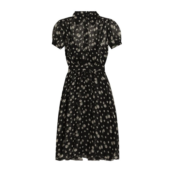 Dolce & Gabbana Small rose and polka dot-print chiffon dress