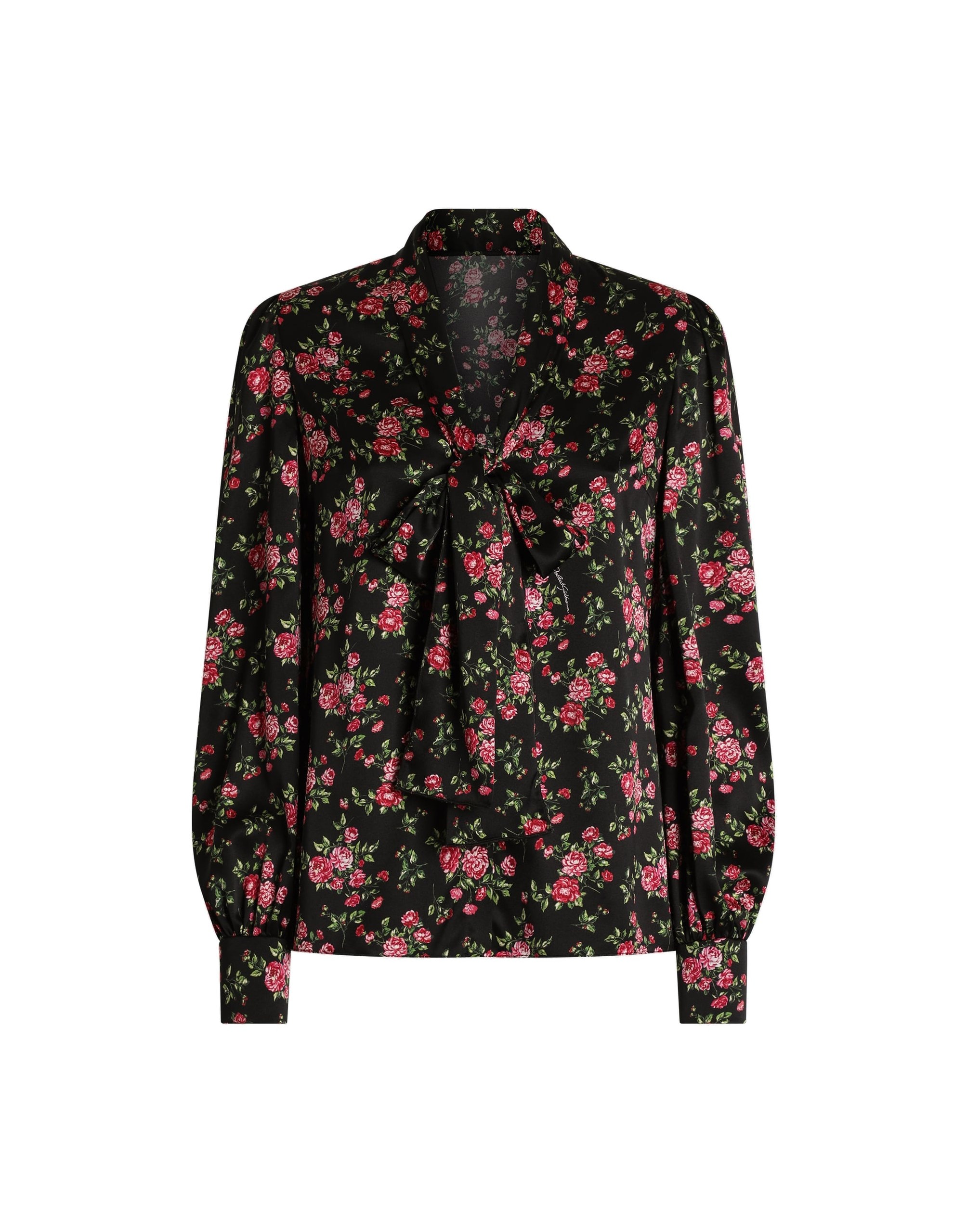 Dolce & Gabbana Small rose bouquet-print satin shirt