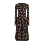 Dolce & Gabbana Small rose bouquets-print charmeuse dress