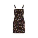 Dolce & Gabbana Small rose bouquets-print draped charmeuse dress
