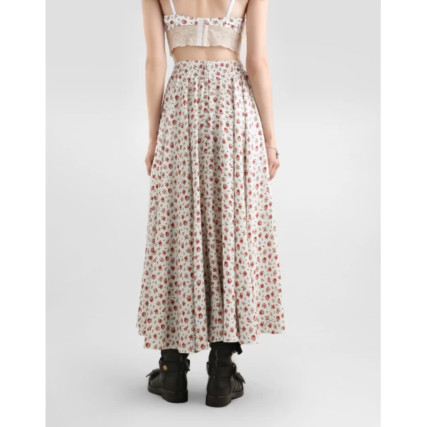 Dolce & Gabbana Small rose-print charmeuse circle skirt, view 5