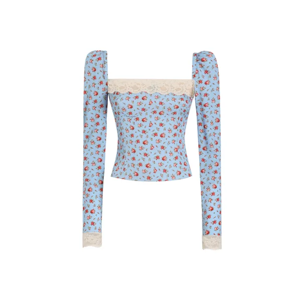 Dolce & Gabbana Small rose-print charmeuse top