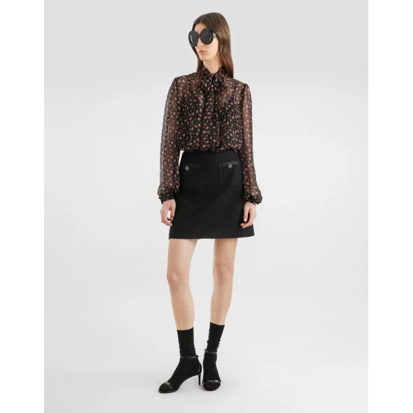 Dolce & Gabbana Small rose-print chiffon top, view 2