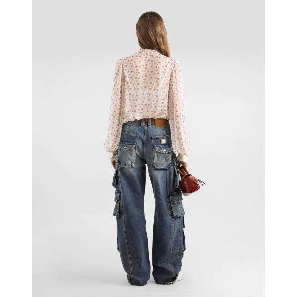 Dolce & Gabbana Small rose-print chiffon top, view 3
