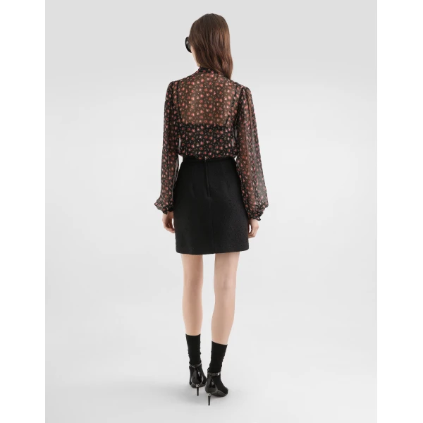 Dolce & Gabbana Small rose-print chiffon top, view 3
