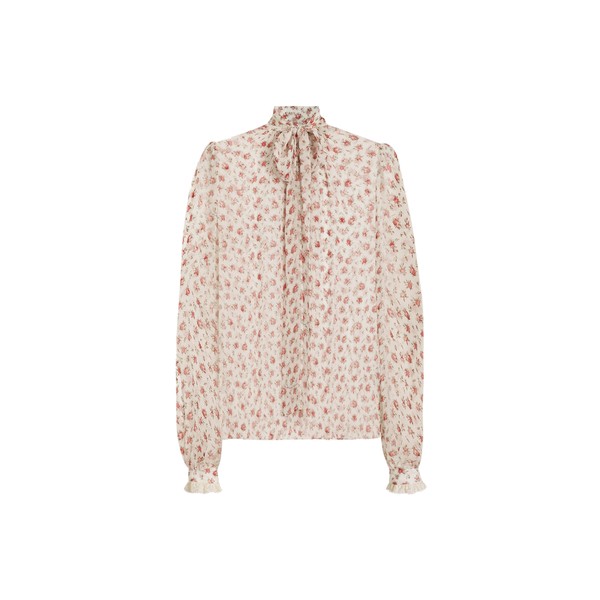Dolce & Gabbana Small rose-print chiffon top
