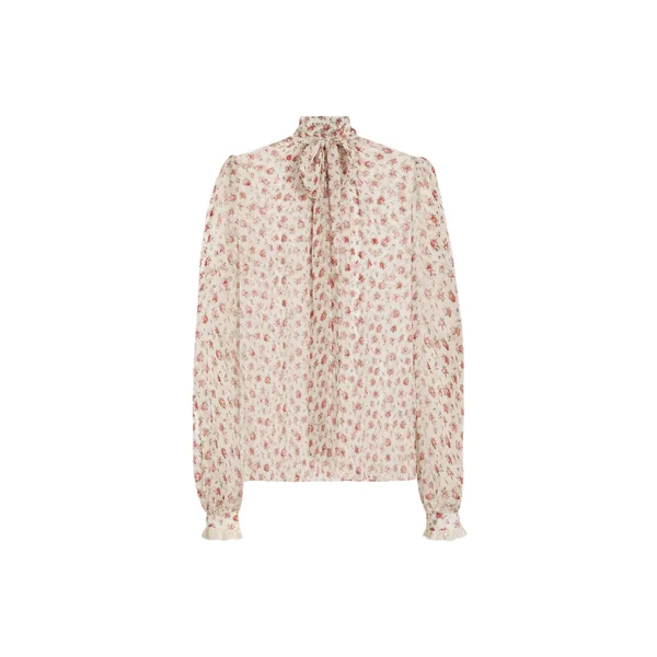 Dolce & Gabbana Small rose-print chiffon top