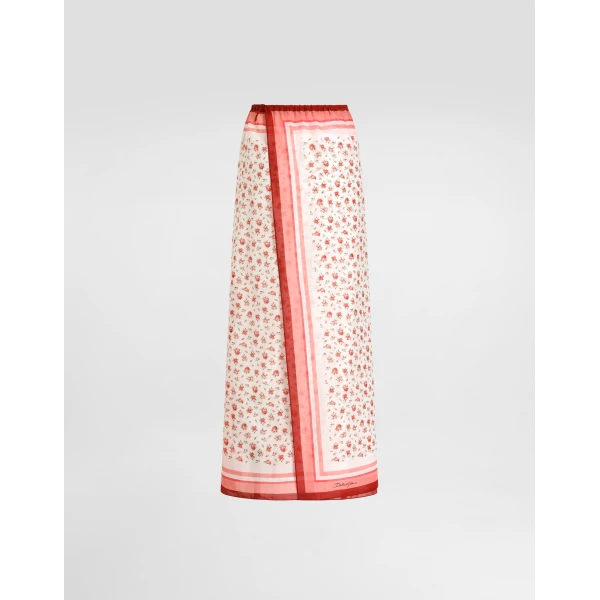 Dolce & Gabbana Small rose-print cotton batiste sarong, view 2