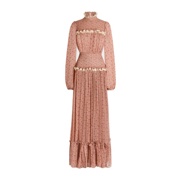 Dolce & Gabbana Small rose-print long chiffon dress