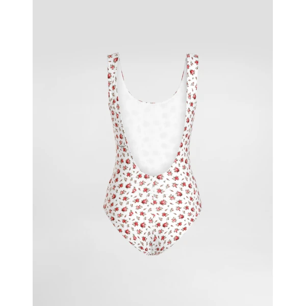 Dolce & Gabbana Small rose-print one-piece swimsuit, view 3