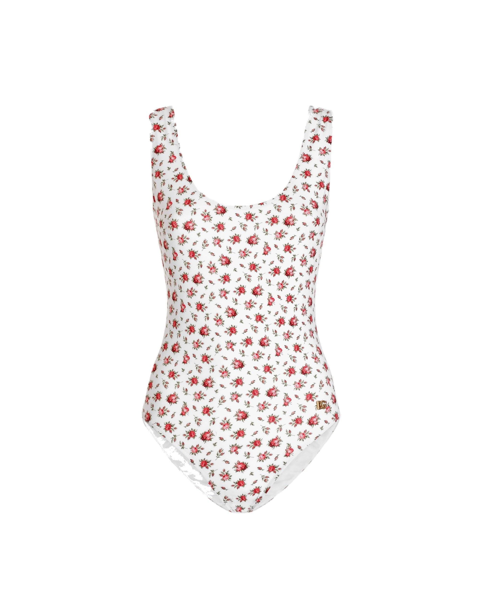 Dolce & Gabbana Small rose-print one-piece swimsuit