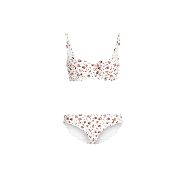 Dolce & Gabbana Small rose-print padded balconette bikini