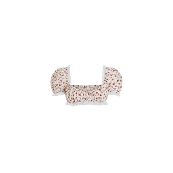 Dolce & Gabbana Small rose-print poplin top