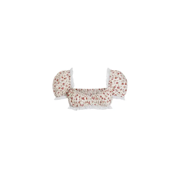 Dolce & Gabbana Small rose-print poplin top