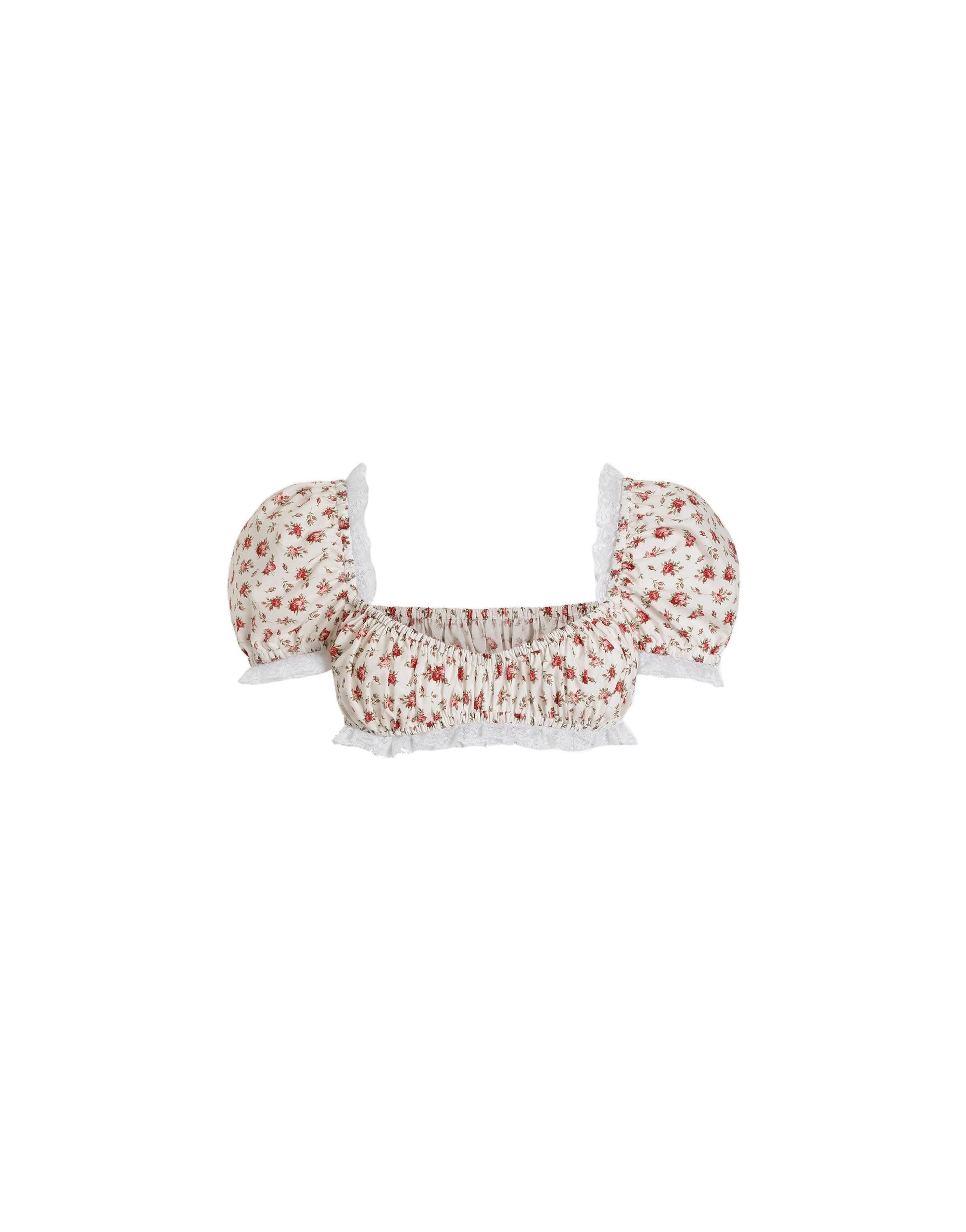 Dolce & Gabbana Small rose-print poplin top