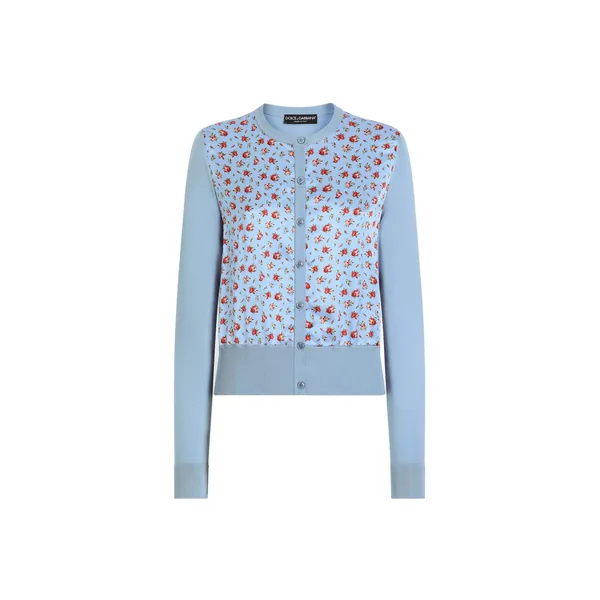 Dolce & Gabbana Small rose-print satin cardigan