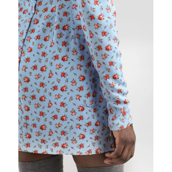 Dolce & Gabbana Small rose-print short charmeuse dress, view 5
