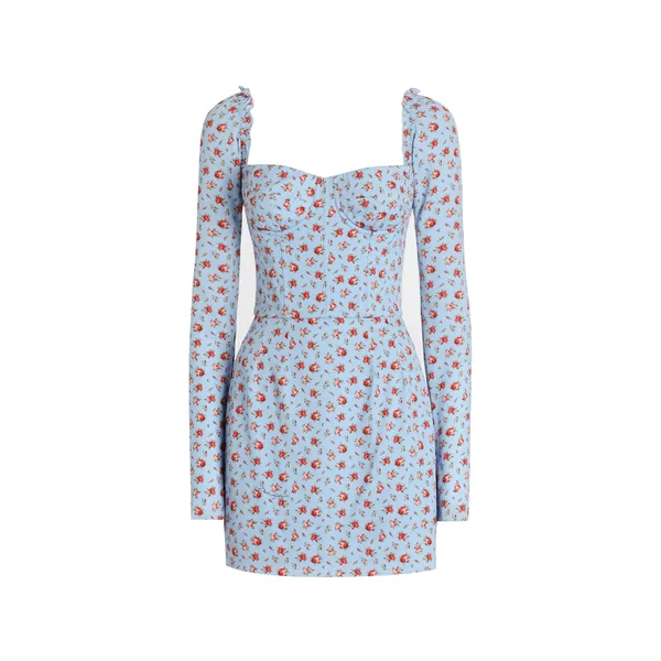 Dolce & Gabbana Small rose-print short charmeuse dress