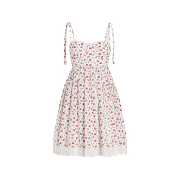 Dolce & Gabbana Small rose-print short poplin dress
