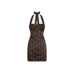 Dolce & Gabbana Small rose-print short satin dress