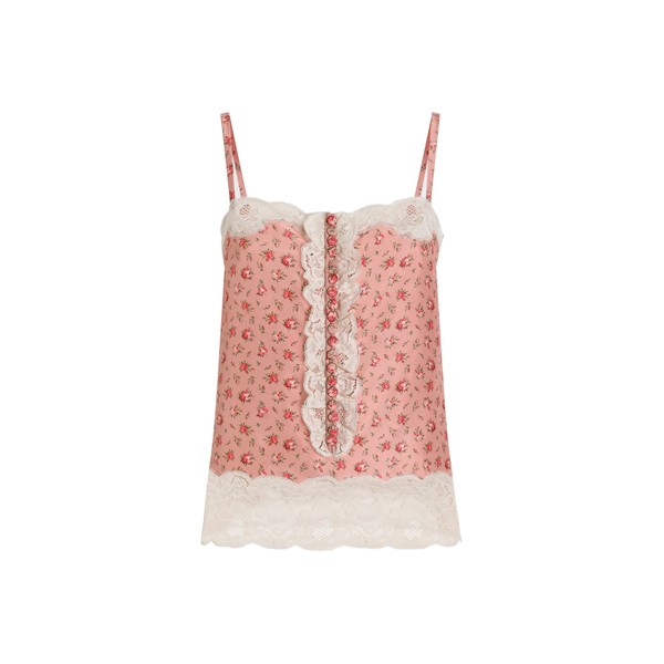 Dolce & Gabbana Small rose-print silk top