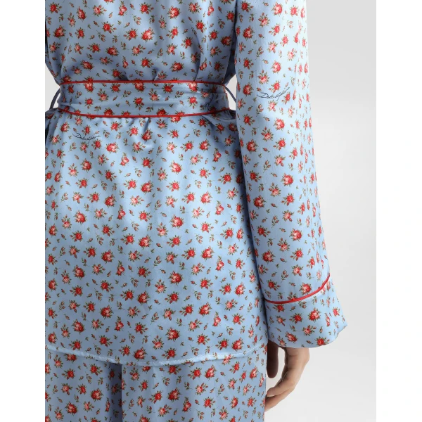 Dolce & Gabbana Small rose-print silk vanity shirt, view 5