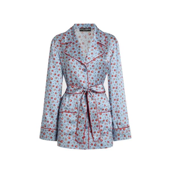 Dolce & Gabbana Small rose-print silk vanity shirt