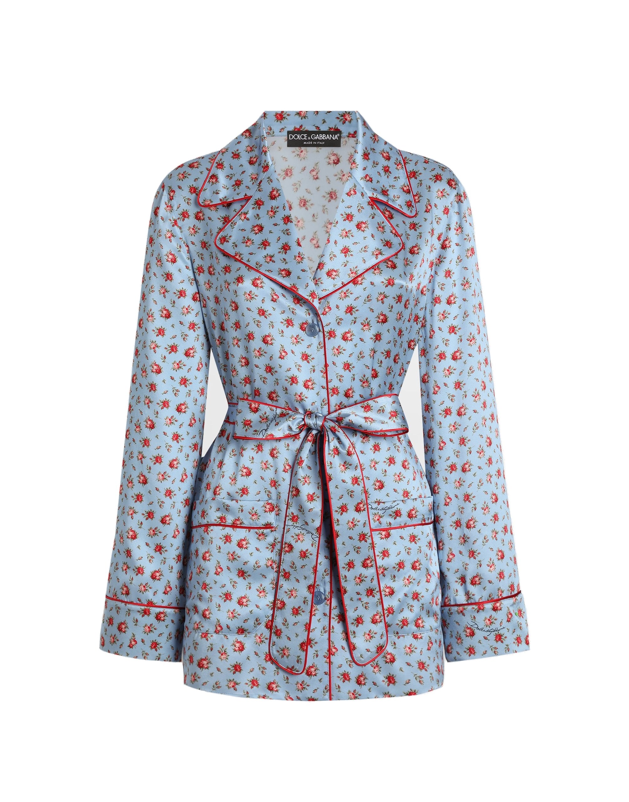 Dolce & Gabbana Small rose-print silk vanity shirt