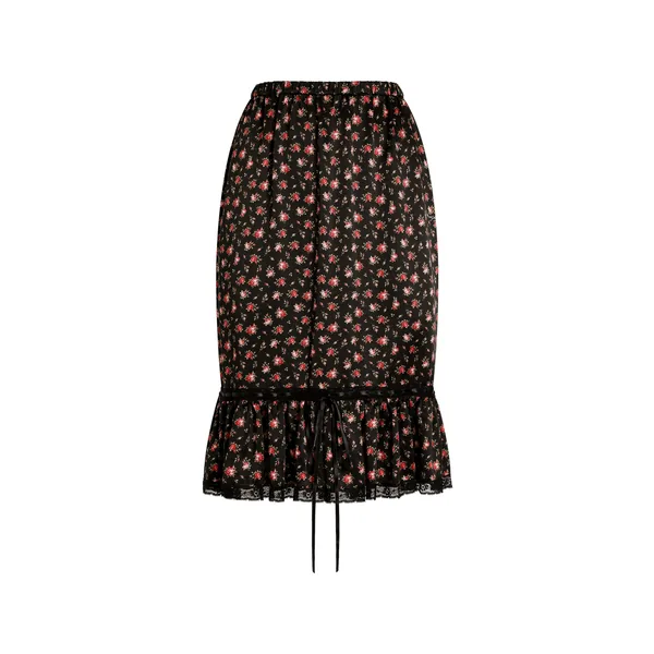 Dolce & Gabbana Small rose-print skirt with flounce