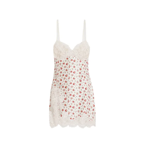 Dolce & Gabbana Small rose-print slip dress