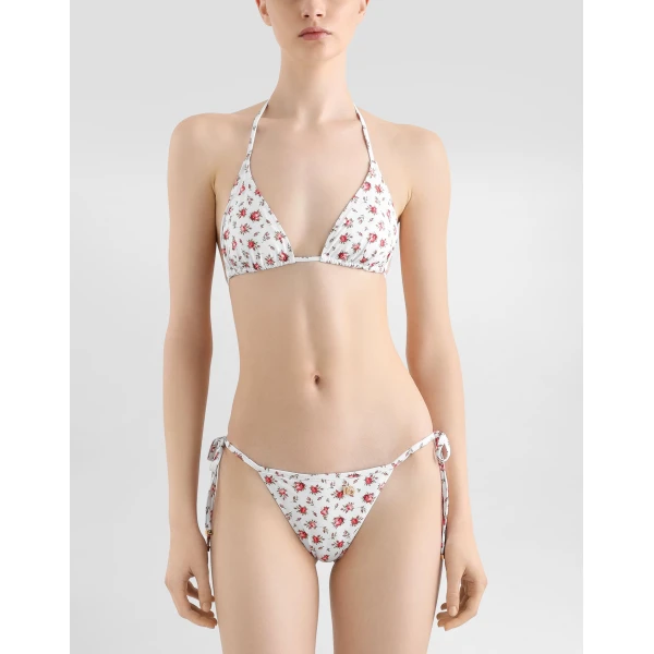 Dolce & Gabbana Small rose-print triangle bikini, view 2