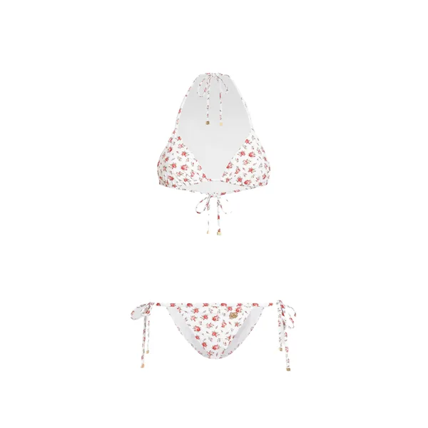Dolce & Gabbana Small rose-print triangle bikini