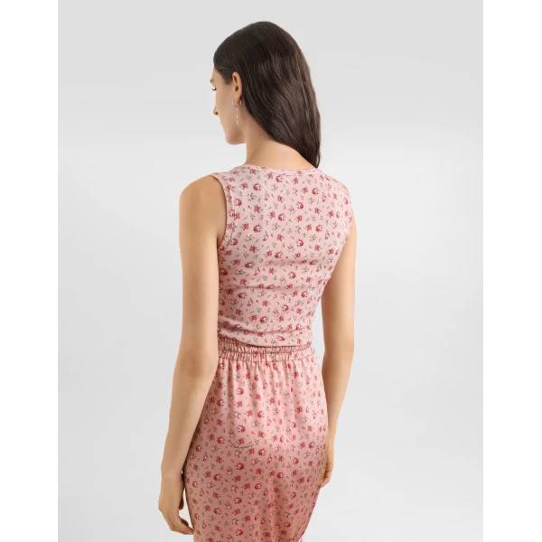 Dolce & Gabbana Small rose-print viscose tank top, view 5